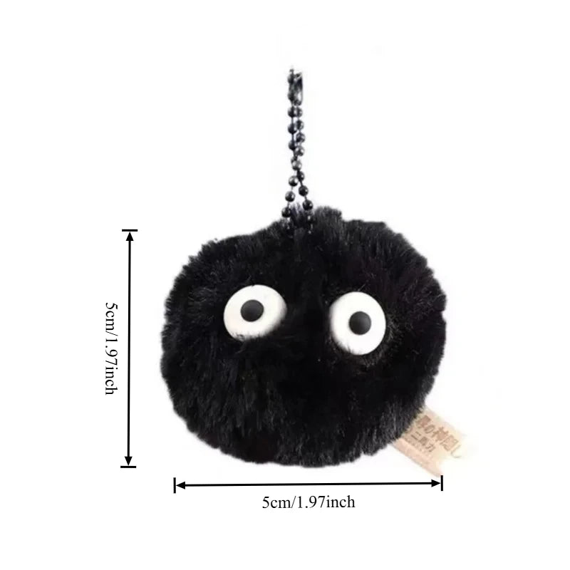 2/4/8PCS Black Elves Pet Toys Keychains Accessories Cute Plush Black Coal Ball Cartoon Bag Pendants