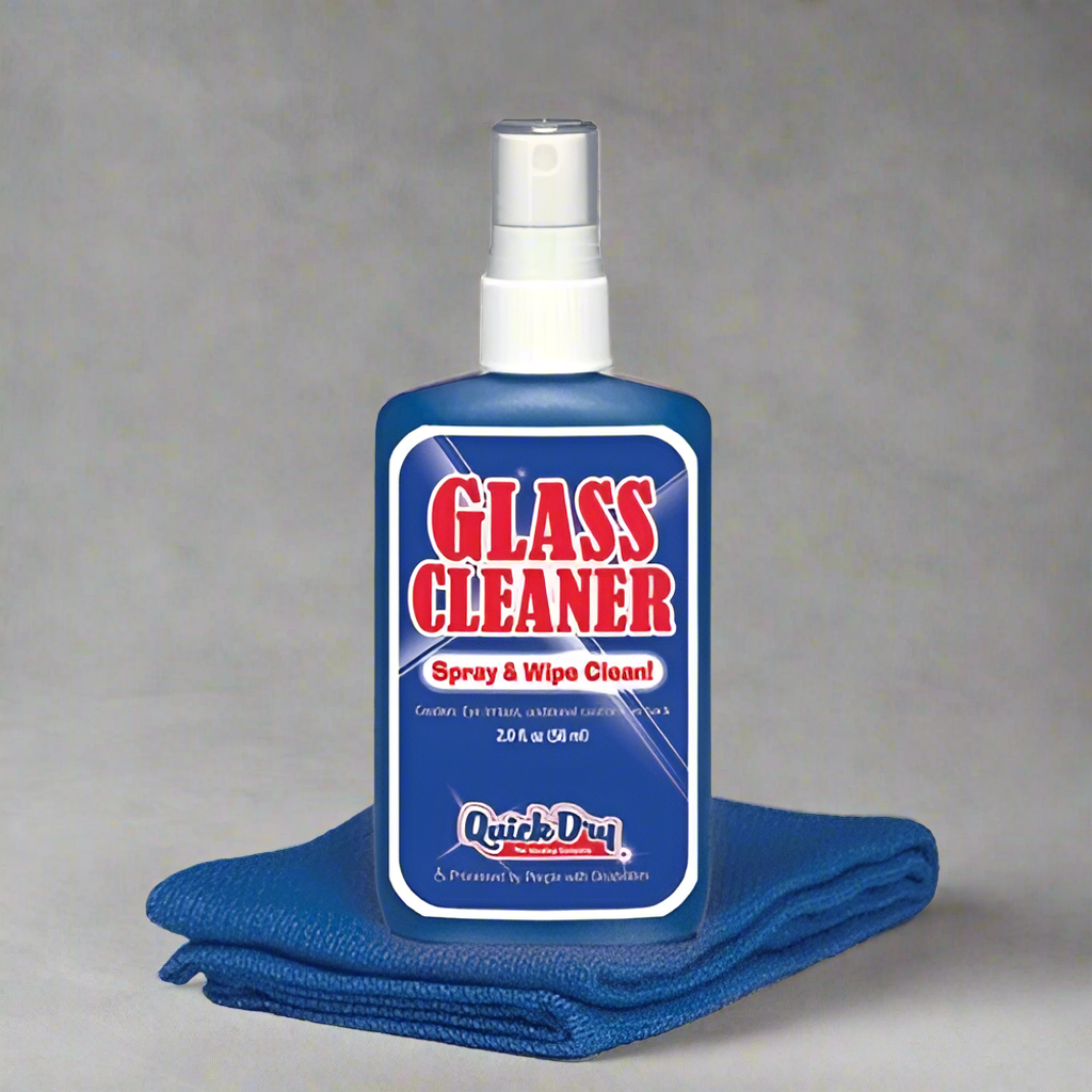 Quick Dry Glass Cleaner + Microfibre Towel – Streak-Free Car & Home