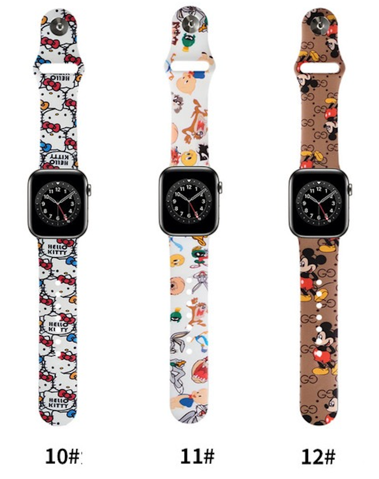 For Apple Watch Painted Silicone Band Strap for iWatch Ultra Series 8/7/6/3/SE