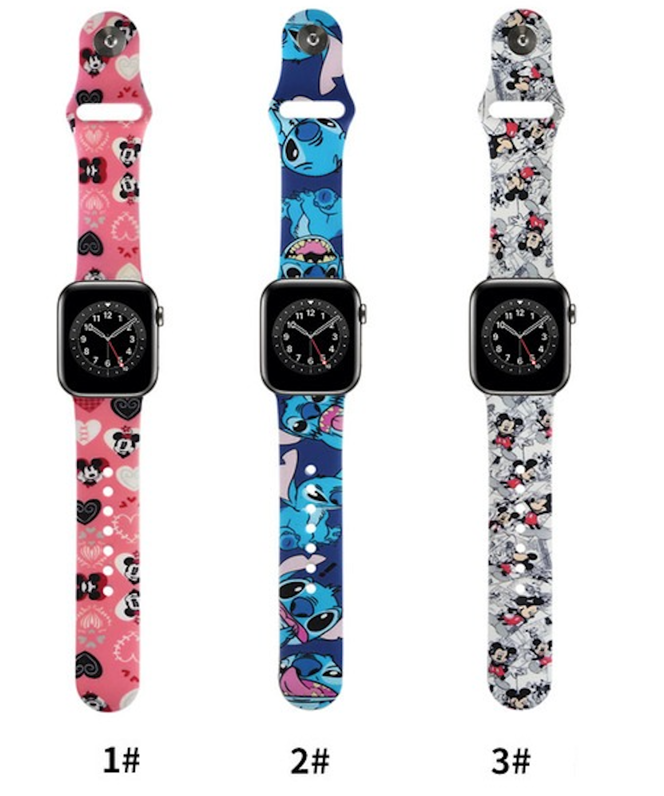 For Apple Watch Painted Silicone Band Strap for iWatch Ultra Series 8/7/6/3/SE