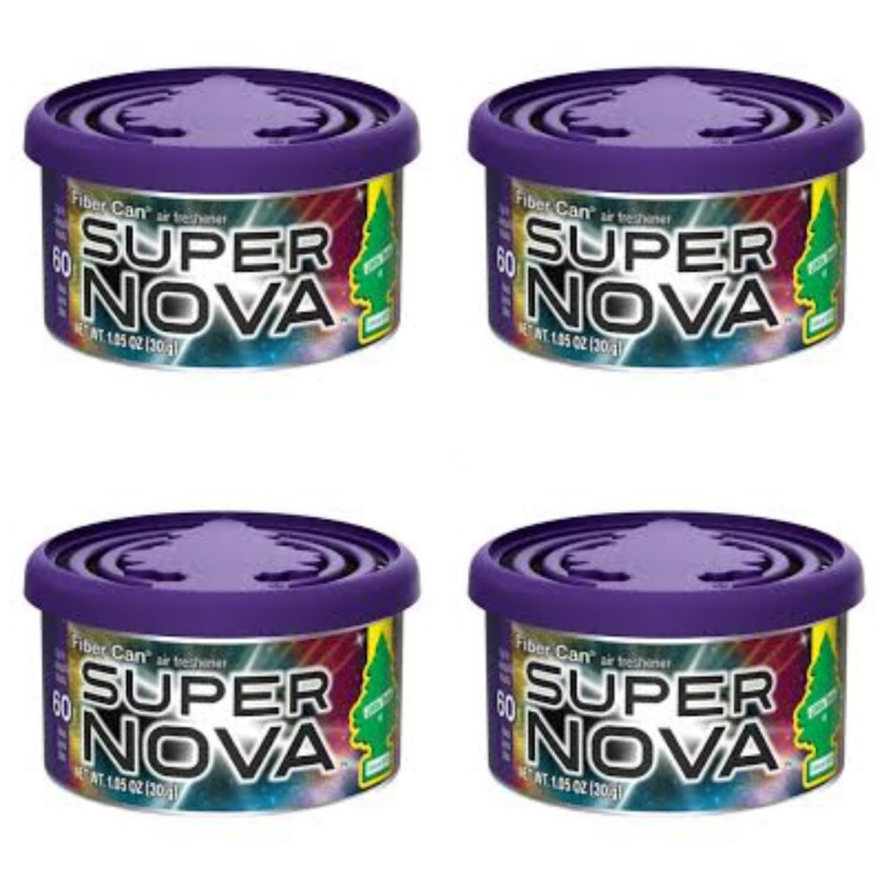 4 x Little Trees Supernova Fibre Can Air Freshener – Car Home Office