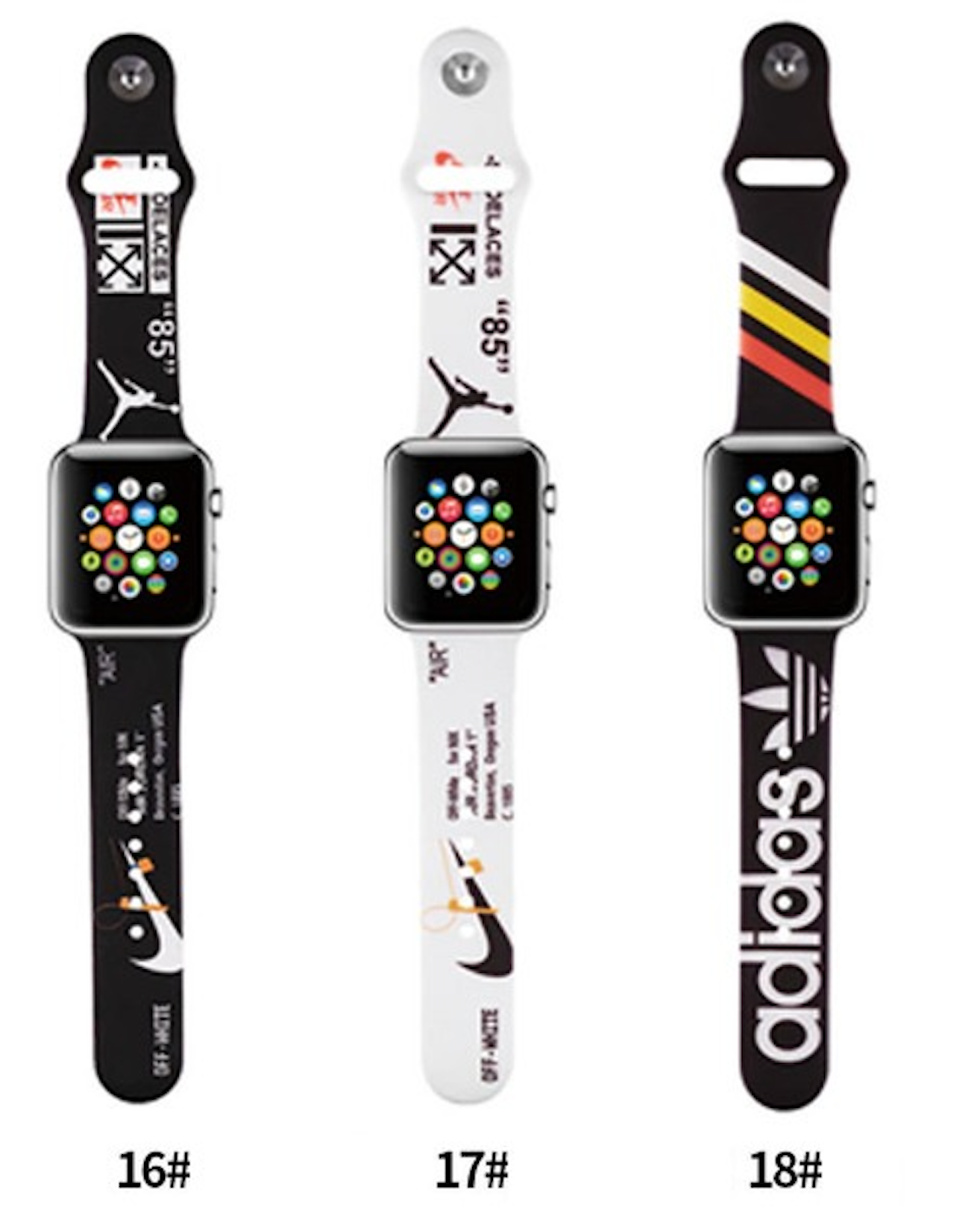For Apple Watch Painted Silicone Band Strap for iWatch Ultra Series 8/7/6/3/SE