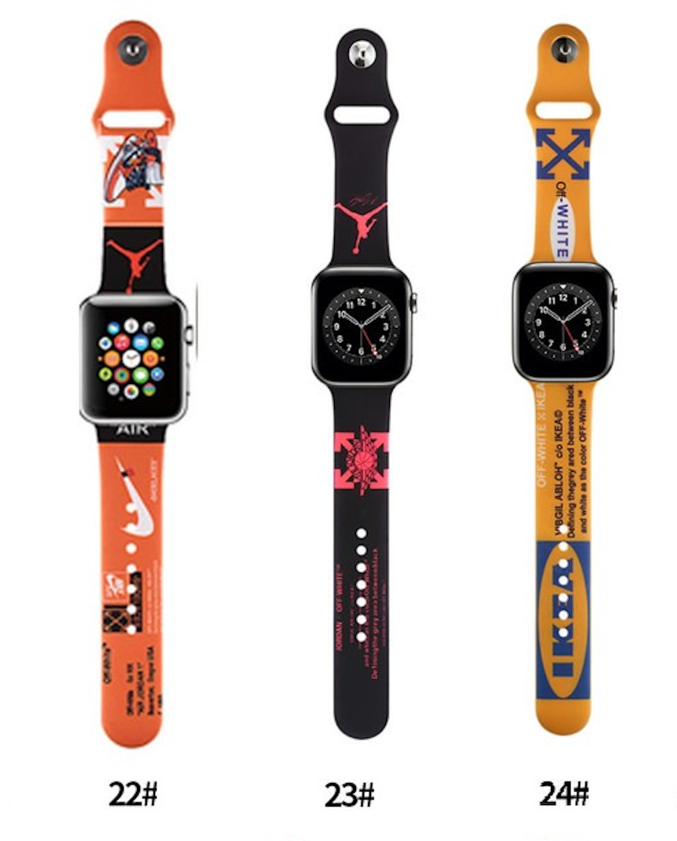 For Apple Watch Painted Silicone Band Strap for iWatch Ultra Series 8/7/6/3/SE