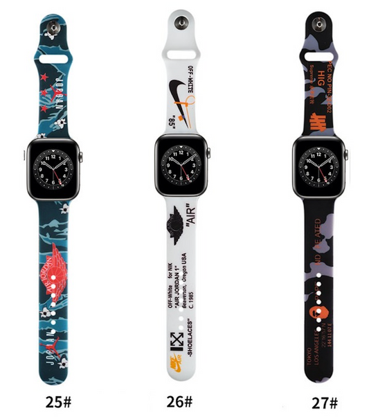 For Apple Watch Painted Silicone Band Strap for iWatch Ultra Series 8/7/6/3/SE