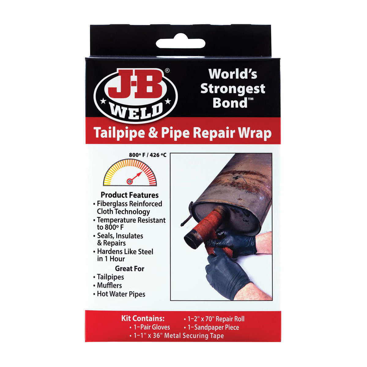 JB Weld Tailpipe Muffler & Pipe Repair Wrap Kit Heat Resistant JB38503