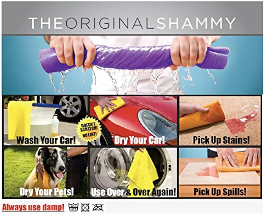 Original Shammy Towels 2-Pack (13.5"×16.75") – Super-Absorbent Car Drying