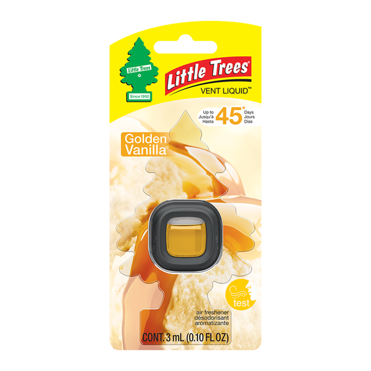 Little Trees Vent Liquid Air Freshener 3ml – Golden Vanilla Scent | Clip-On Car Vent