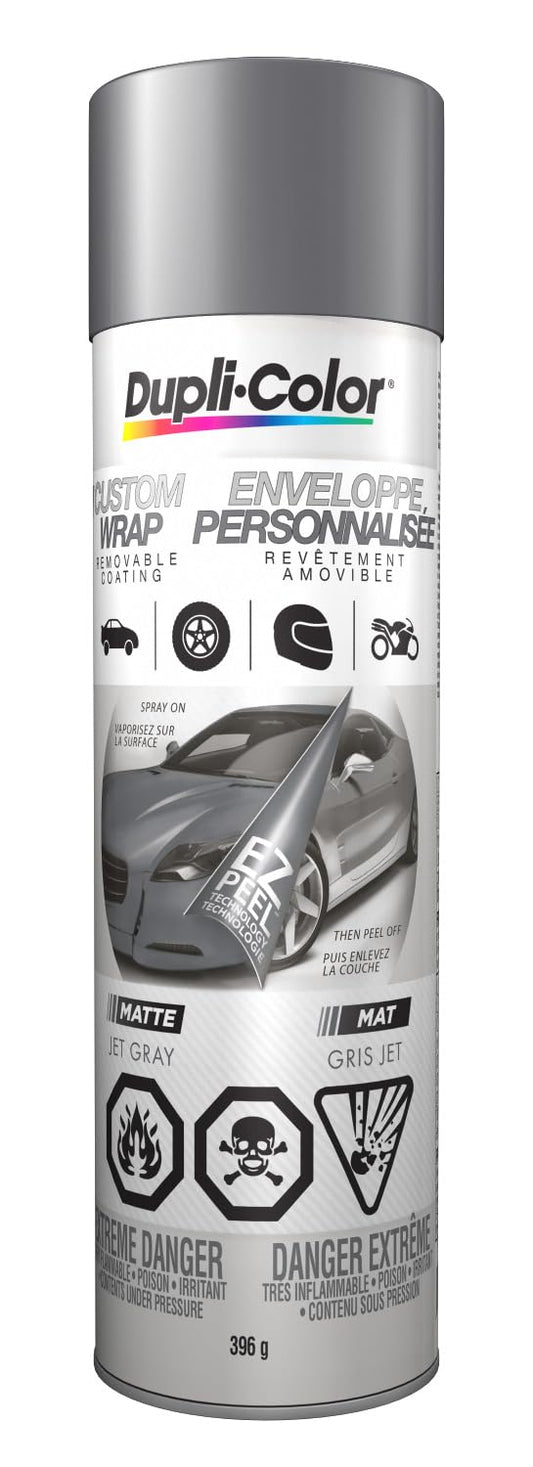 Dupli-Color Custom Wrap 396g – Matte Jet Gray 396 g (CWRC797) – Removable EZ-Peel