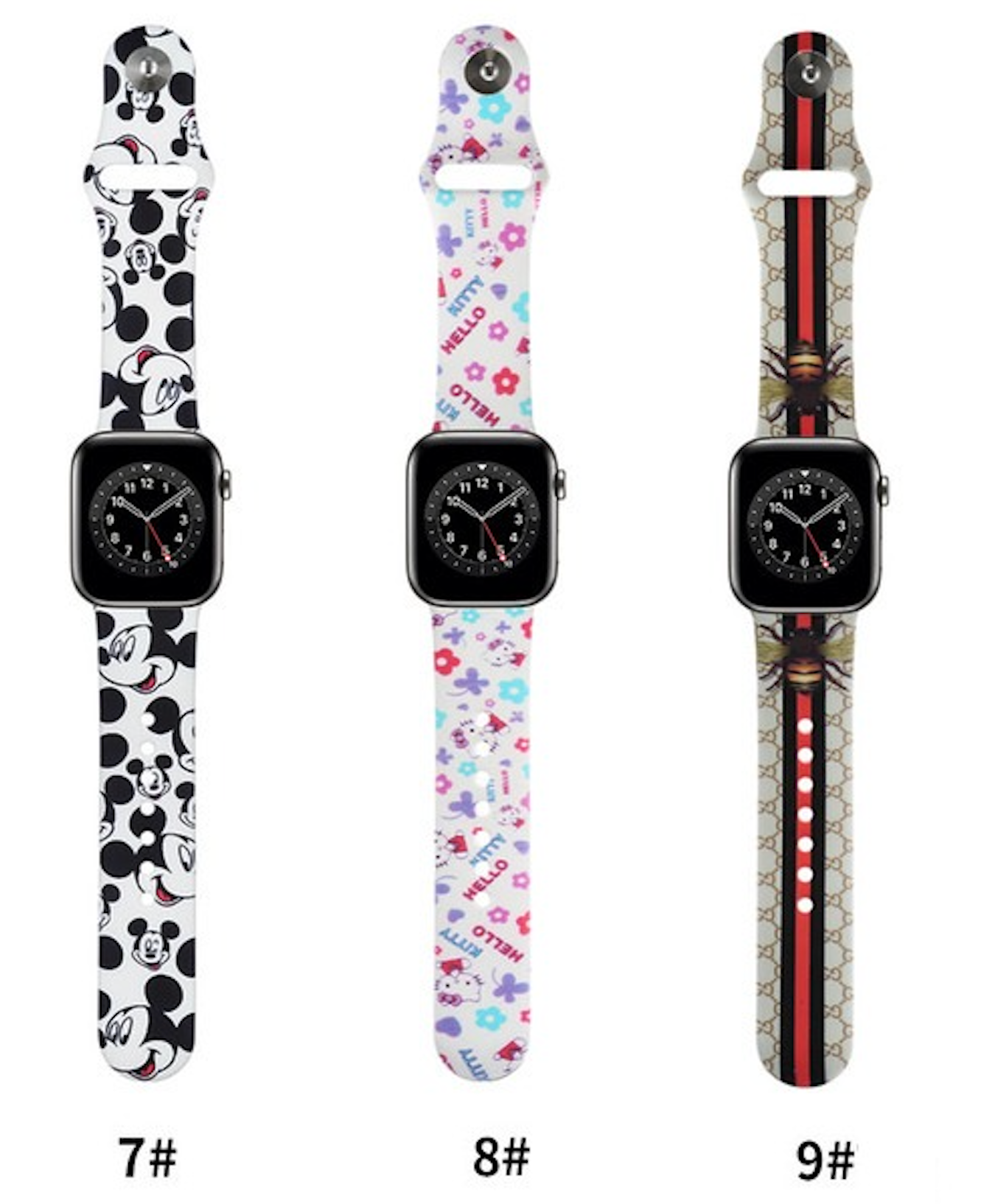 For Apple Watch Painted Silicone Band Strap for iWatch Ultra Series 8/7/6/3/SE