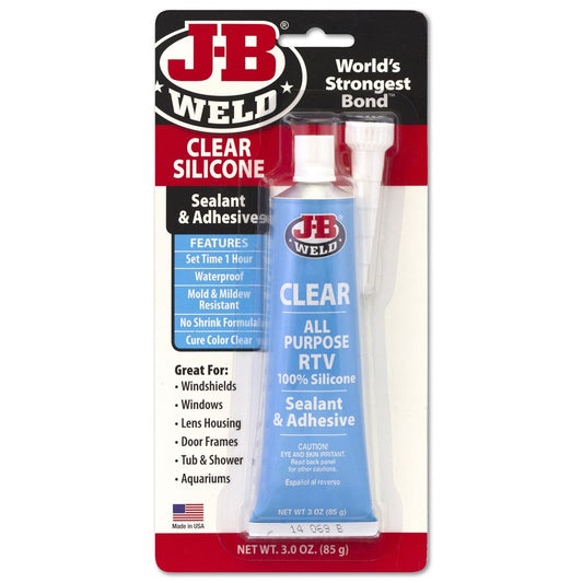 JB Weld Clear RTV Silicone Sealant & Adhesive High Temp 85g JB31310