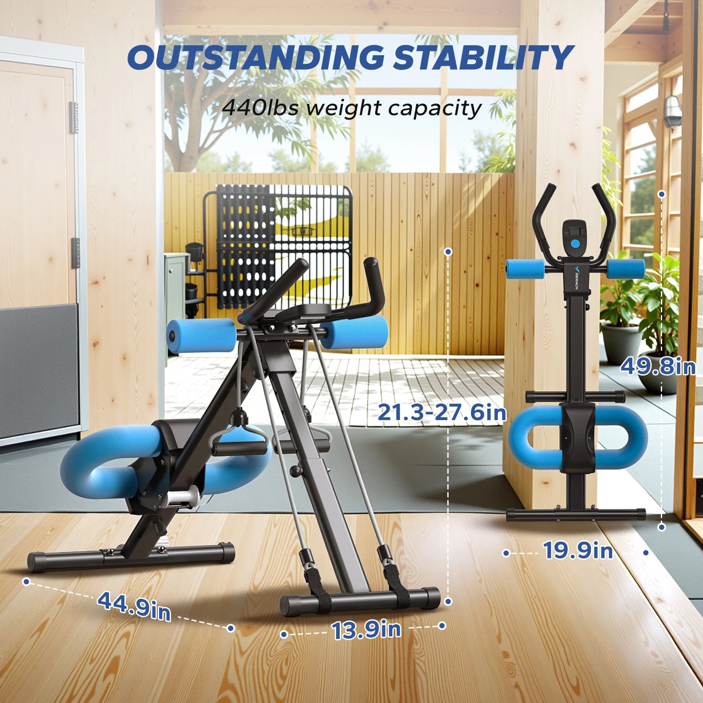 MERACH Adjustable Ab Trainer Machine Foldable Ab Workout Bench with Knee Protection for Home Gym Workout Equipment  Ab Machine