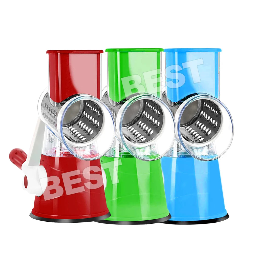 Vegetable Fruit Slicer Cutter Shredder Food Manual Rotary Grater Chopper