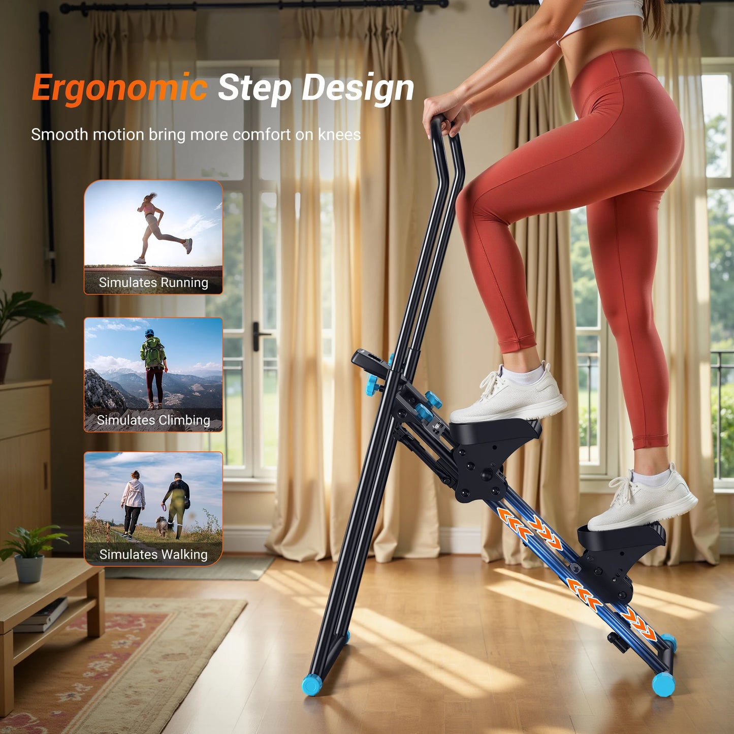 MERACH Stair Stepper for Home Gym Exercise New Version Vertical Climber Machine Full-Body Workout Compact Folding Cardio Stepper