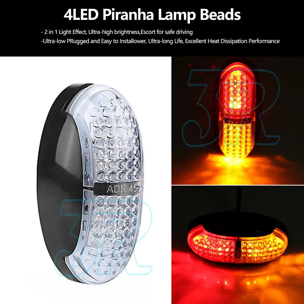10x Red Amber LED Clearance Lights Side Marker Lamp Trailer Truck Caravan Lorry