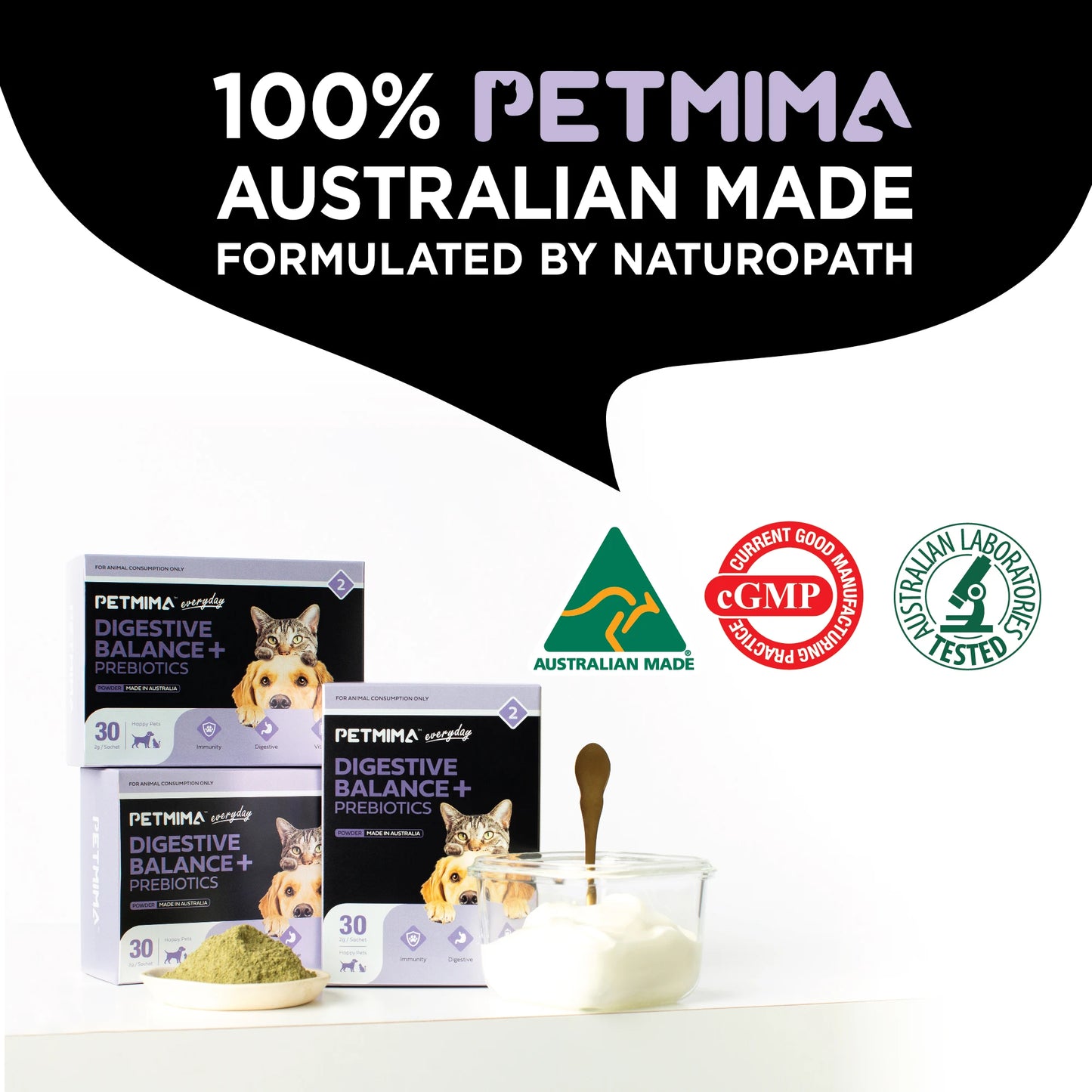 Homart Petmima Digestive Balance + Prebiotics 2g x 30 Sachet For Dogs & Cats Probiotics And Prebiotics for Gut Heal