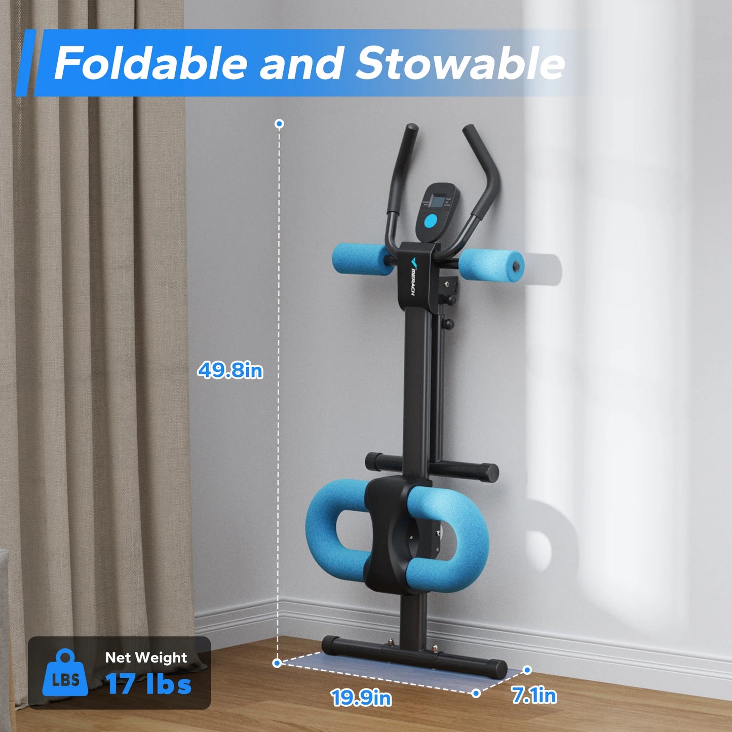 MERACH Adjustable Ab Trainer Machine Foldable Ab Workout Bench with Knee Protection for Home Gym Workout Equipment  Ab Machine