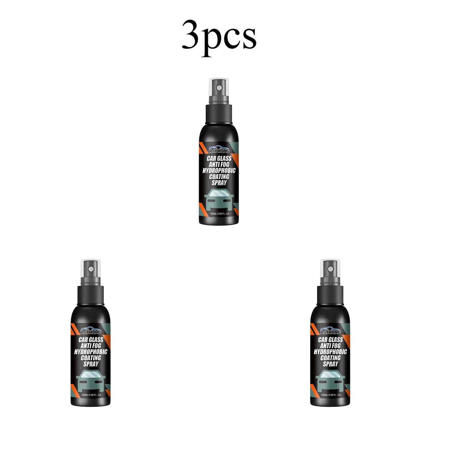 RAYHONG 100mL Car Glass Anti Fog Hydrophobic Coating Spray, Deep Cleaning, Water-Repellent And Anti-Fog, Long-Lasting
