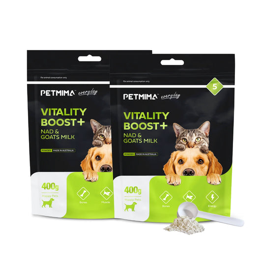 Homart Petmima | Vitality Boost+Nad & Goats Milk powder 250gSenior Supplement Vitality & Immunity Boosting | For Dogs & Cats