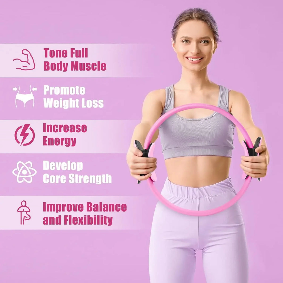 Pilates Ring, Home Resistance Trainer, Slim Thighs, Open Shoulders, Beautify Back, Yoga Magic Ring Shaping Tool