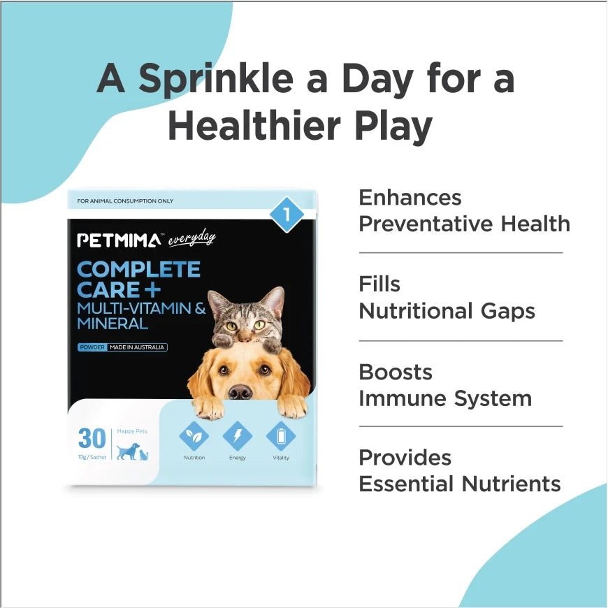 Homart Petmima Complete Care + Multi-Vitamin & Mineral 10g x 30 Sachet For Dogs & Cats All In One Nutrition