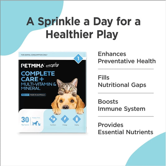 Homart Petmima Complete Care + Multi-Vitamin & Mineral 10g x 30 Sachet For Dogs & Cats All In One Nutrition
