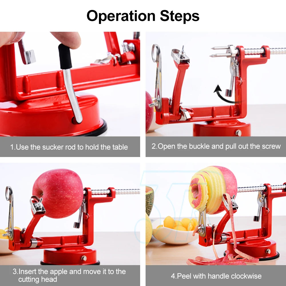 OZ Corer 3 in 1 Apple Slinky Machine Peeler Fruit Cutter Slicer Kitchen Tool R
