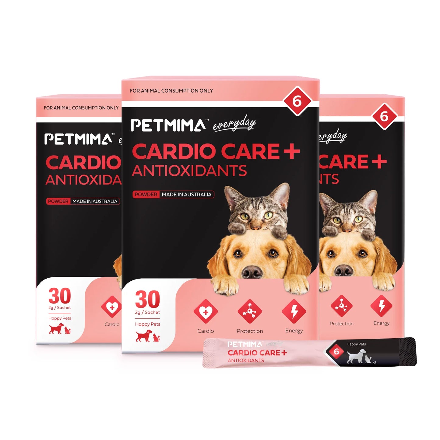 Homart Petmima |  Care+ Antioxidants 2g x 30 Sachet | Cardio Support For Heart Murmur Dog & Cat
