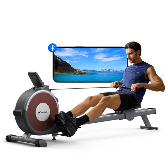MERACH Rowing Machine Magnetic Rower Machine for Home 16 Levels Quiet Resistance Dual Slide Rail Max 350lb Weight Capacity  R02