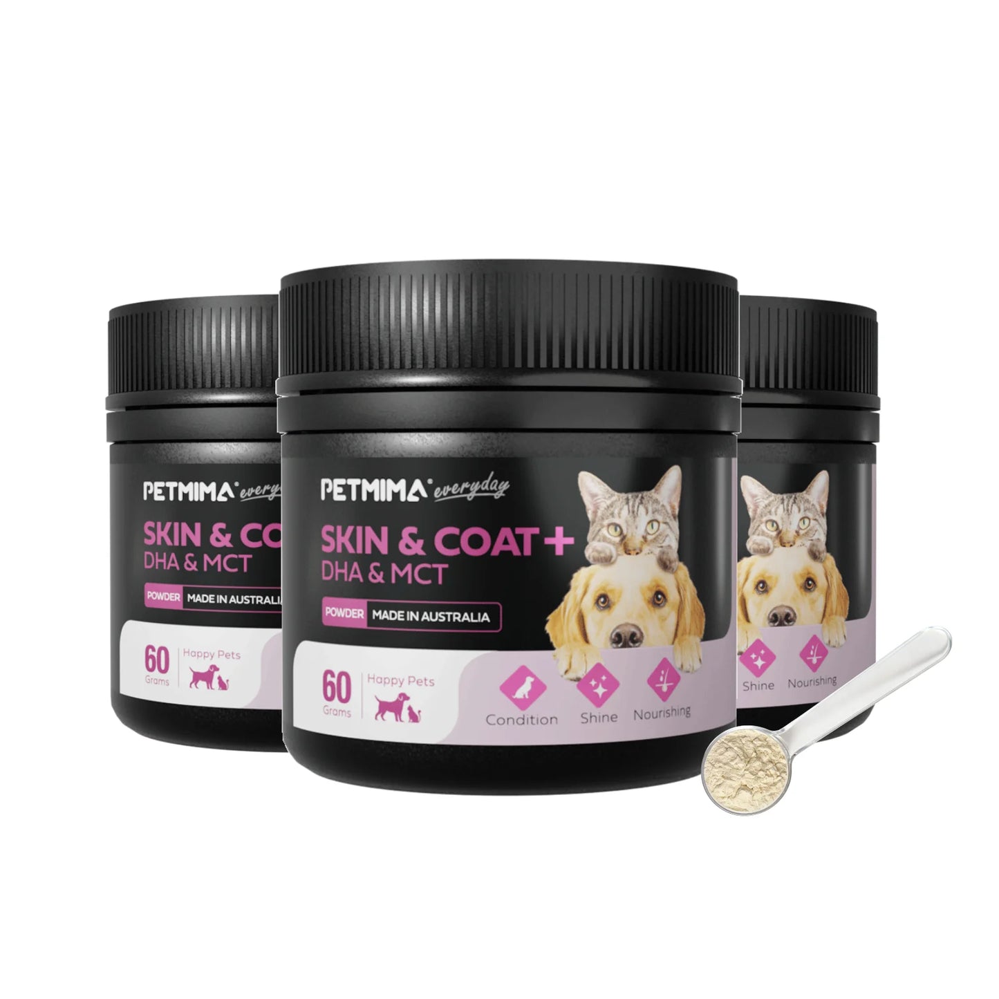 Homart Petmima | Natural Ingredients For Dogs & Cats 60g | Skin & Coat +DHA & MCT Supplement For Healthy Skin & Shiny Coast