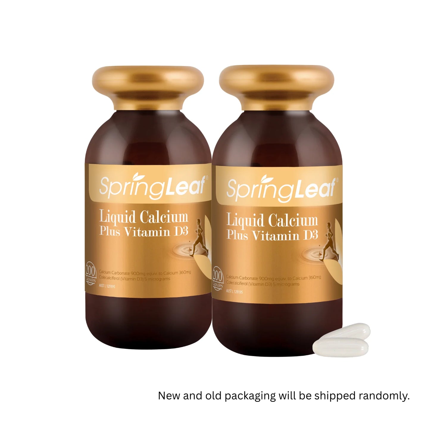 Homart SpringLeaf Liquid Calcium Plus Vitamin D3 200 Capsules