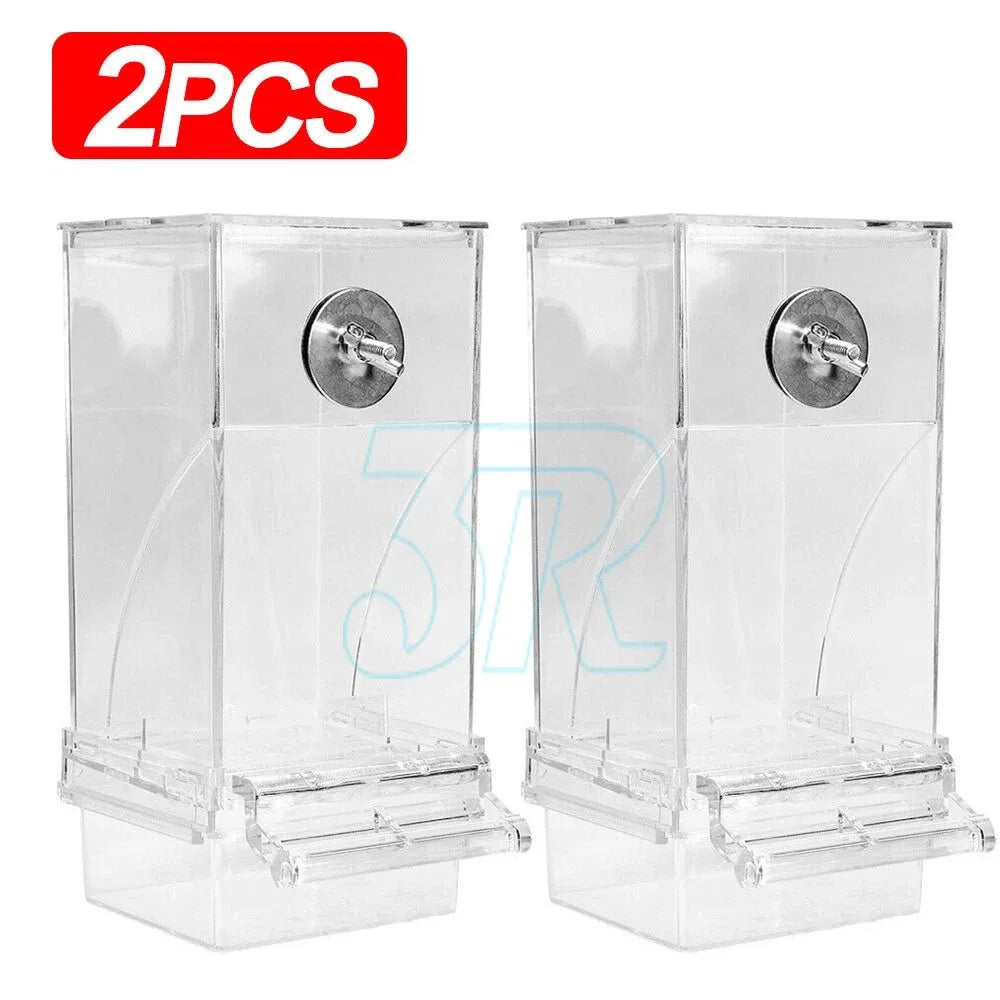 1/2pcs No Mess Bowl Auto Cage Bird Feeder Cup Automatic Parrot Canary Cockatiel