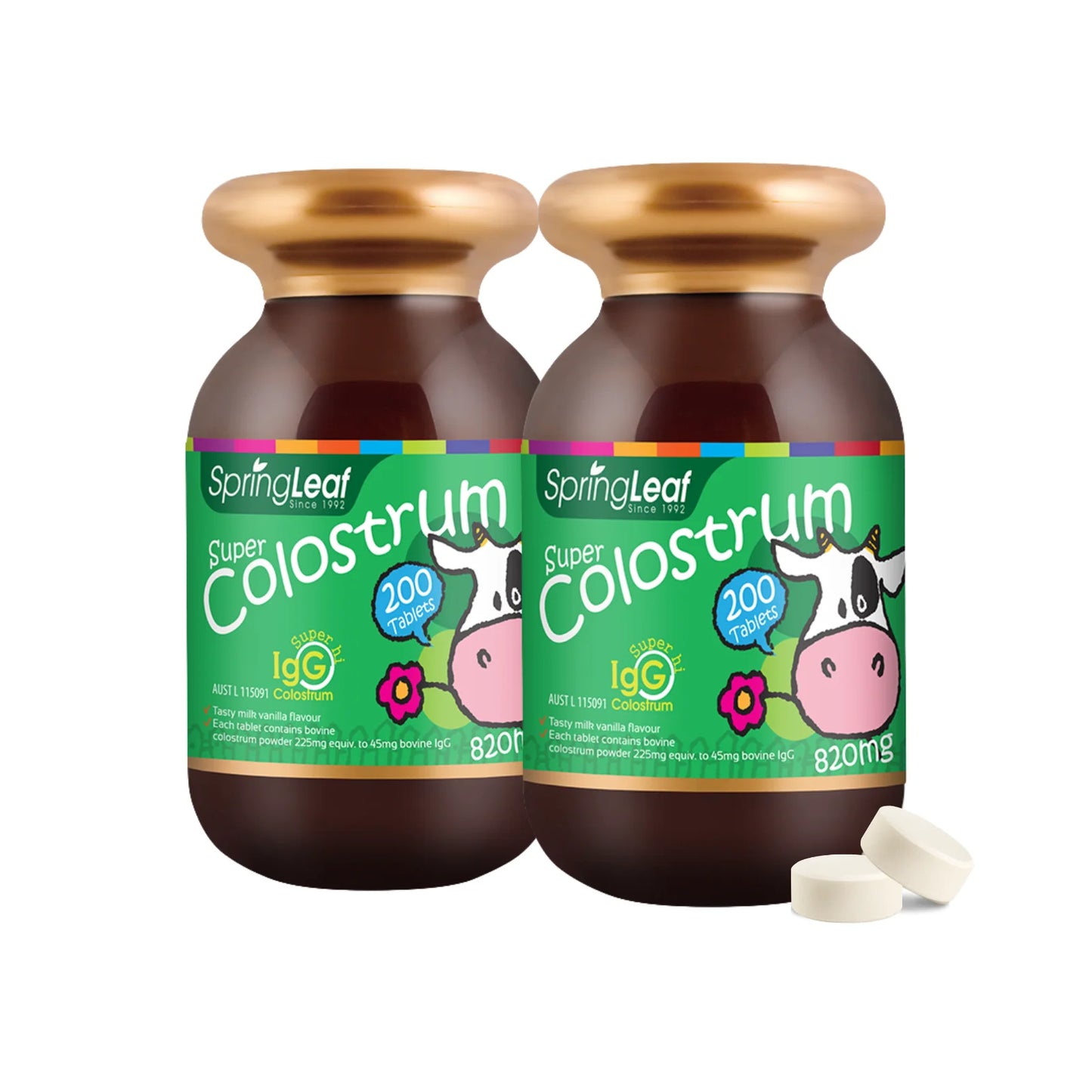 Homart SpringLeaf Kids Super Colostrum 820mg 200 Tablets