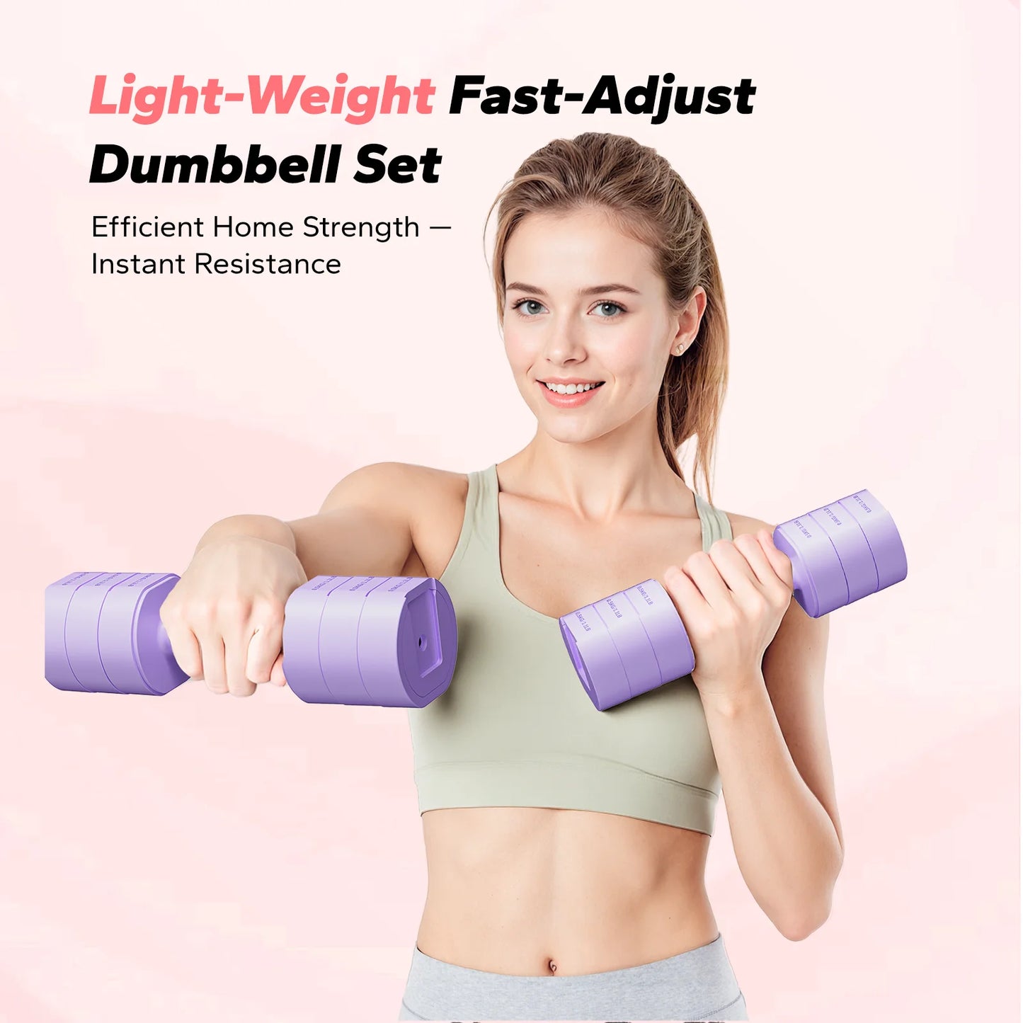 MERACH Adjustable Dumbbell Set of 2, 4 in 1 Hand Weights for Women at Home, Free Weights Dumbbells Each 2.2lb 4.4lb 6.6lb 8.8lb