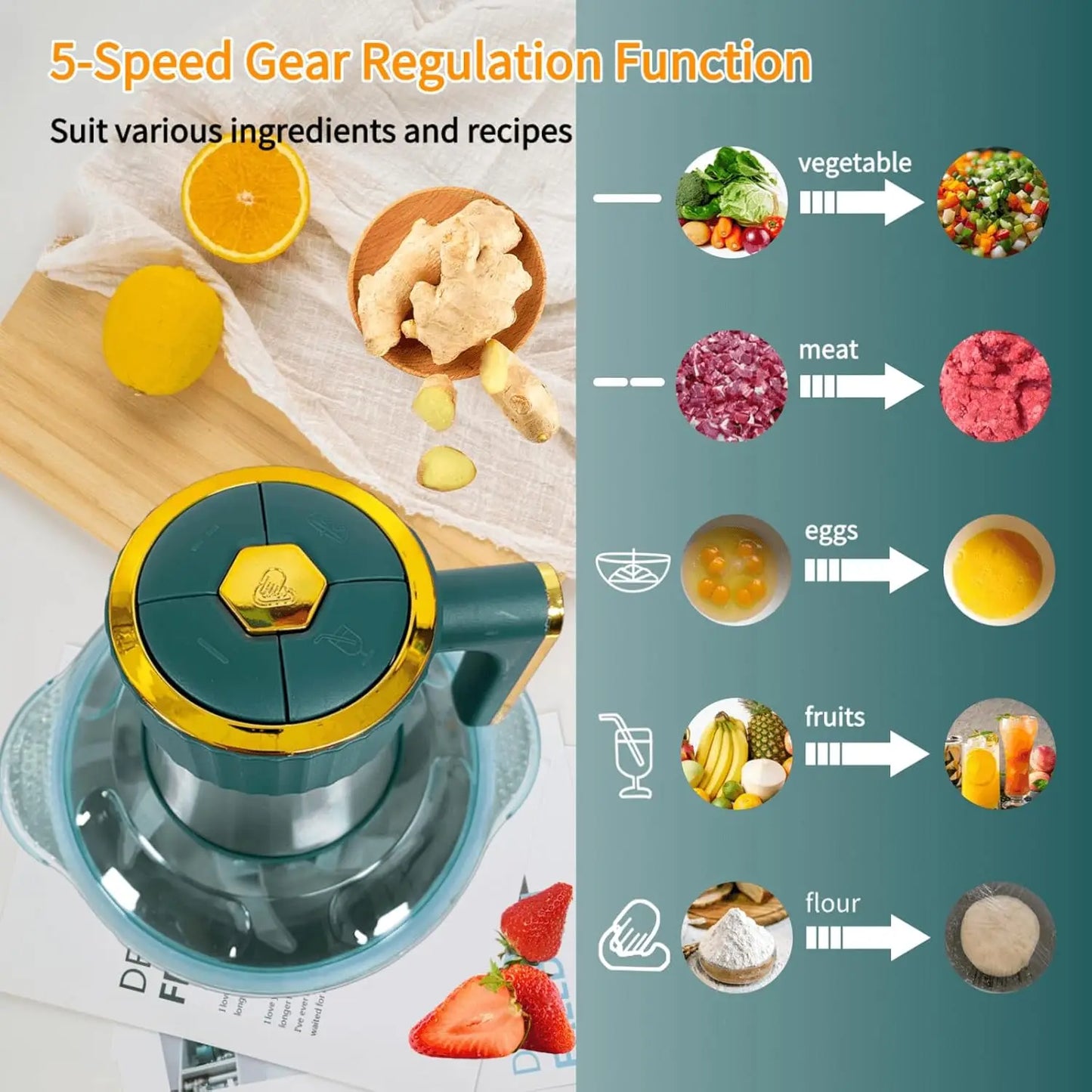 2L Electric Meat Grinder Stainless Steel Food Processor Multifunctional Vegetable Chopper Kitchen Blender Cutter