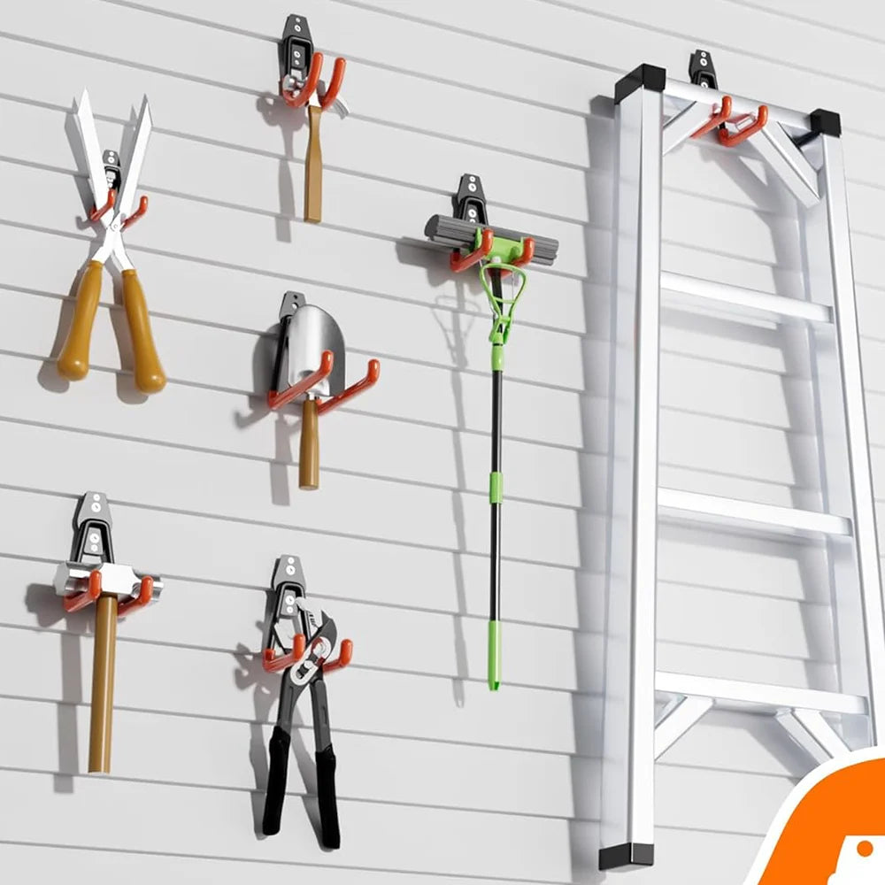 12 Pack Heavy Duty Utility Steel Garage Hooks, Wall Mount Garage Hanger & Organizer for Organizing Power Tools, Garden Tool