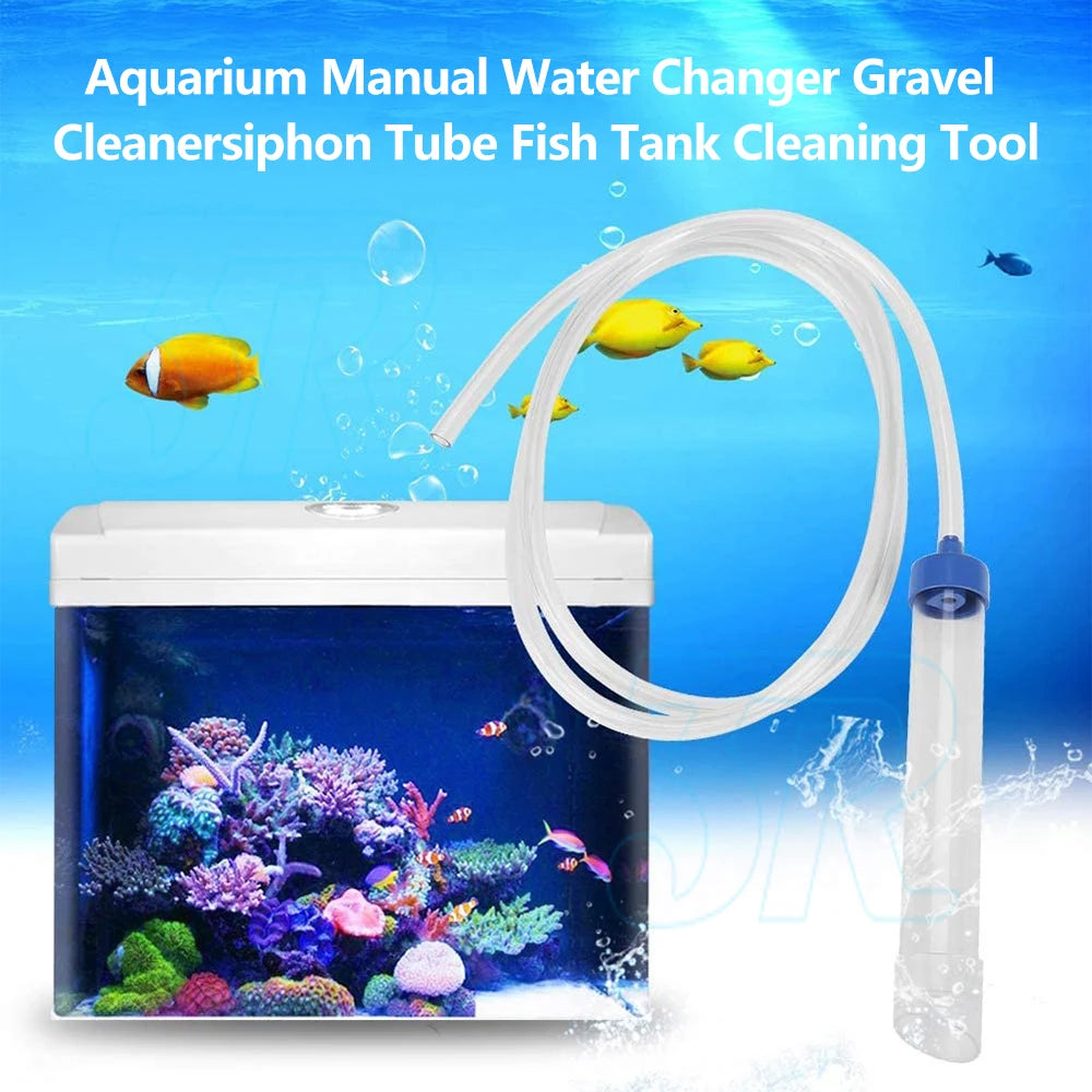 2x Fish Tank Cleaner Syphon Aquarium Gravel Cleaner Siphon Aquarium Water Changer