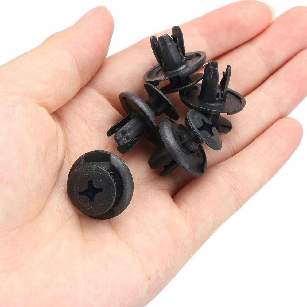 100X Car Plastic 8MM Scrivet Screw Clips Fit Door Boot Trim Panels Bumper Fastene