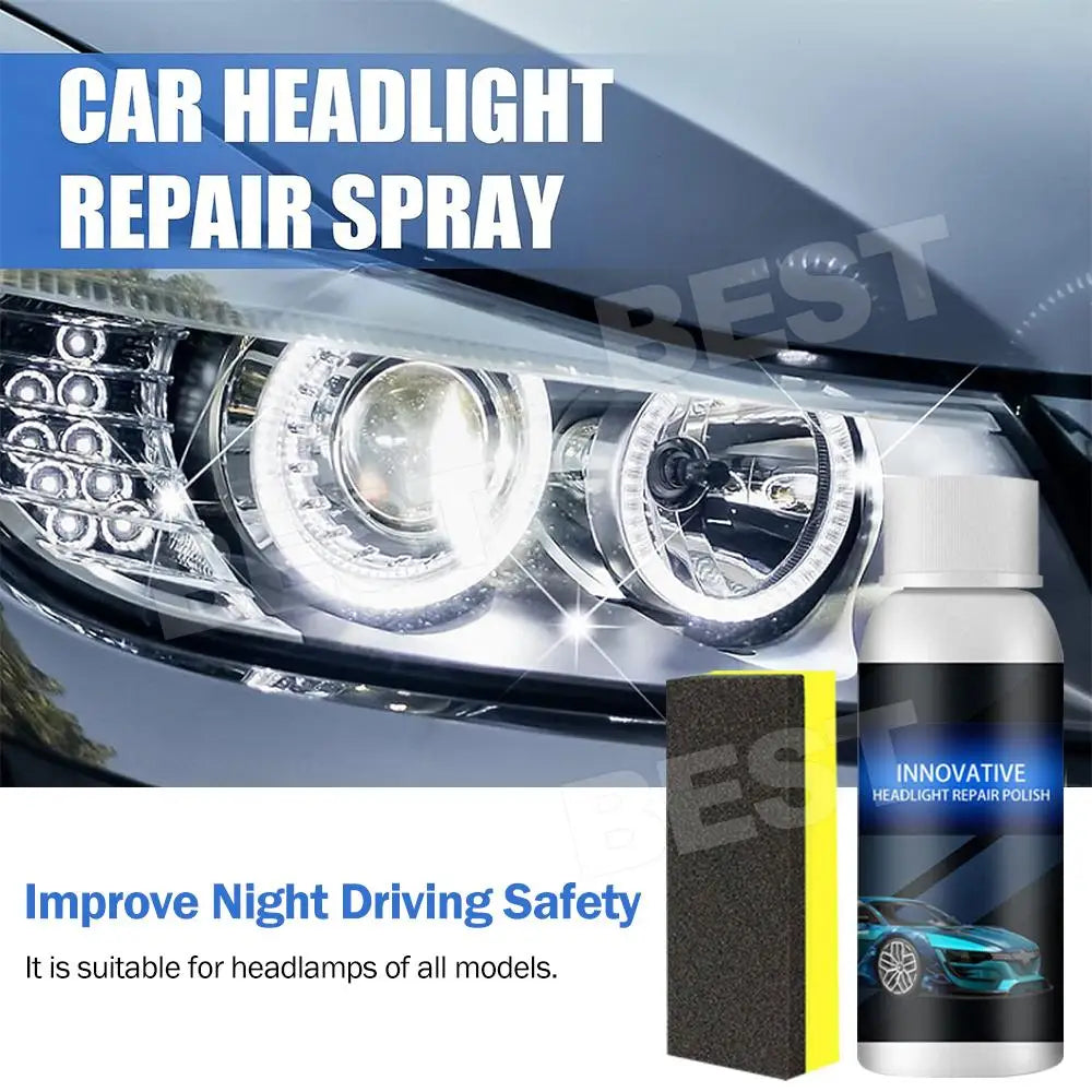 2PCS Car Headlight Restoration kit Fluid Repair Plastic Headlight Polish Cleaner