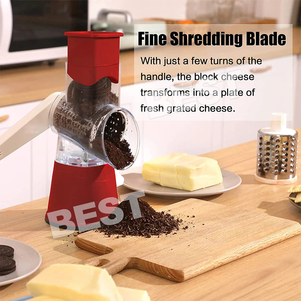 Vegetable Fruit Slicer Cutter Shredder Food Manual Rotary Grater Chopper