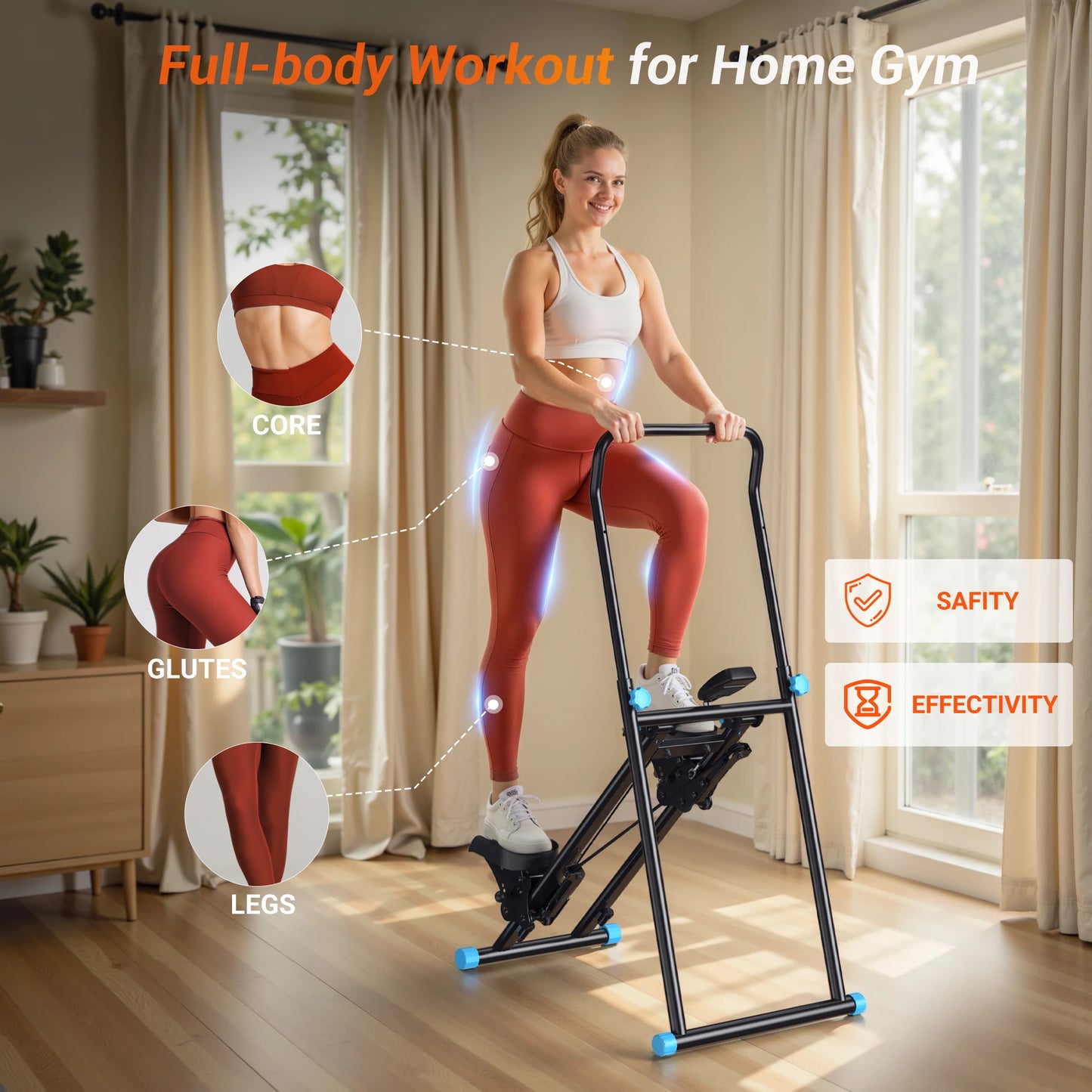 MERACH Stair Stepper for Home Gym Exercise New Version Vertical Climber Machine Full-Body Workout Compact Folding Cardio Stepper