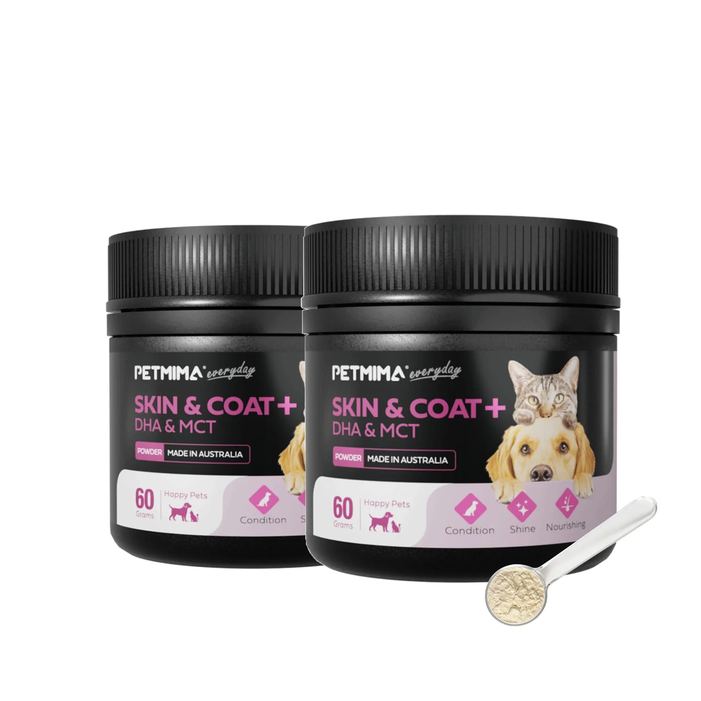 Homart Petmima | Natural Ingredients For Dogs & Cats 60g | Skin & Coat +DHA & MCT Supplement For Healthy Skin & Shiny Coast