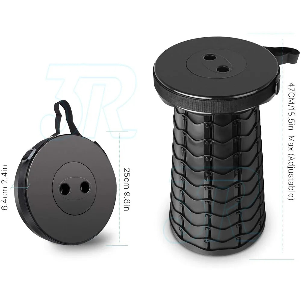 Portable Retractable Telescopic Folding Stool Seat Camping Fishing Travel Chair