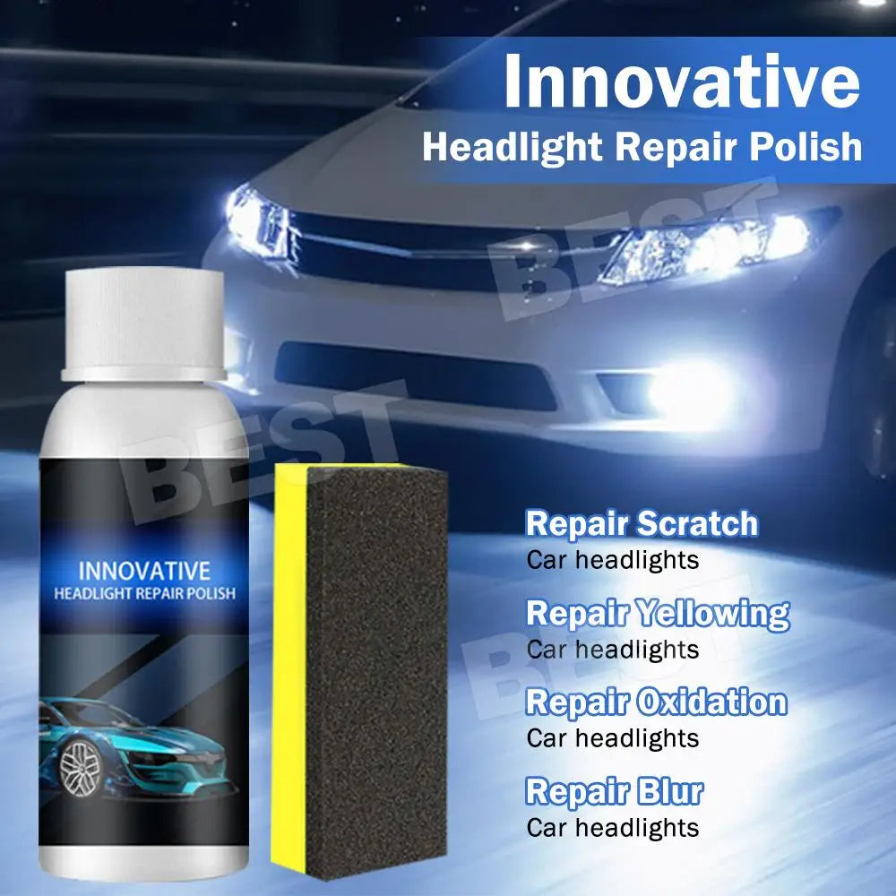 2PCS Car Headlight Restoration kit Fluid Repair Plastic Headlight Polish Cleaner