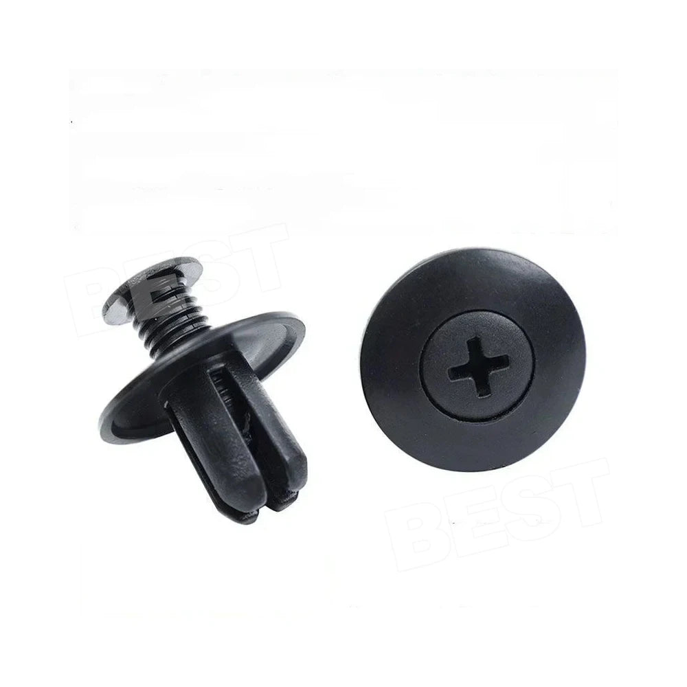 100X Car Plastic 8MM Scrivet Screw Clips Fit Door Boot Trim Panels Bumper Fastene