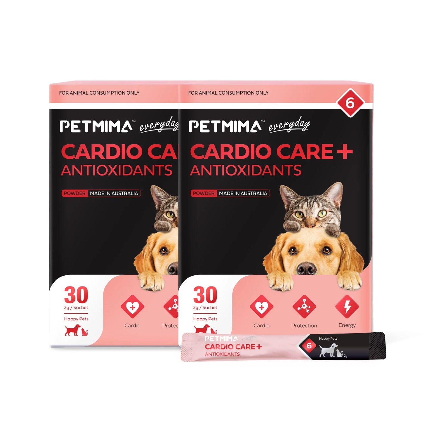 Homart Petmima |  Care+ Antioxidants 2g x 30 Sachet | Cardio Support For Heart Murmur Dog & Cat