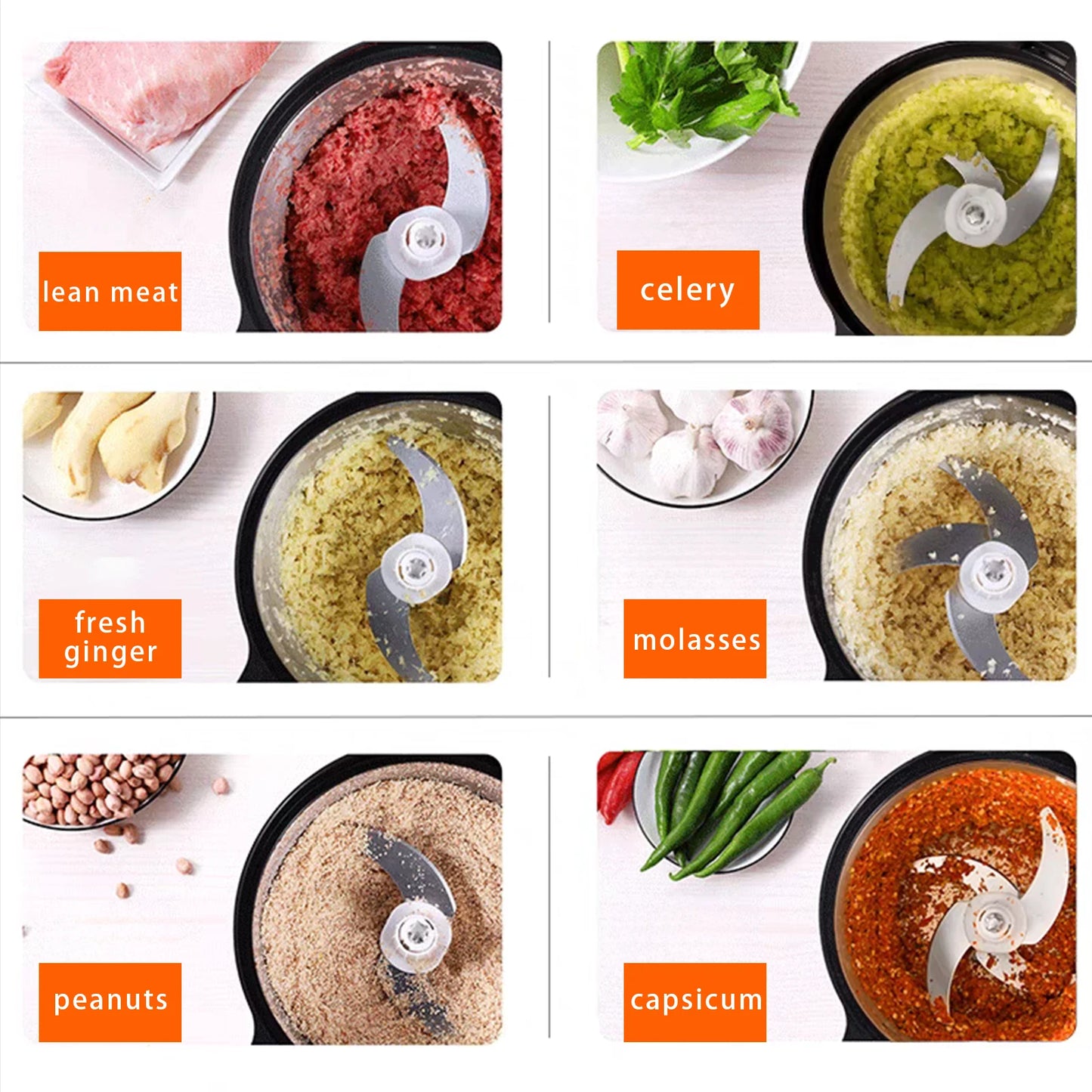 6L Stainless Steel Electric Meat Grinder 1000W Powerful Meat Mincer Stainless Steel Vegetable Chopper EU Plug For Home Kitchen Use