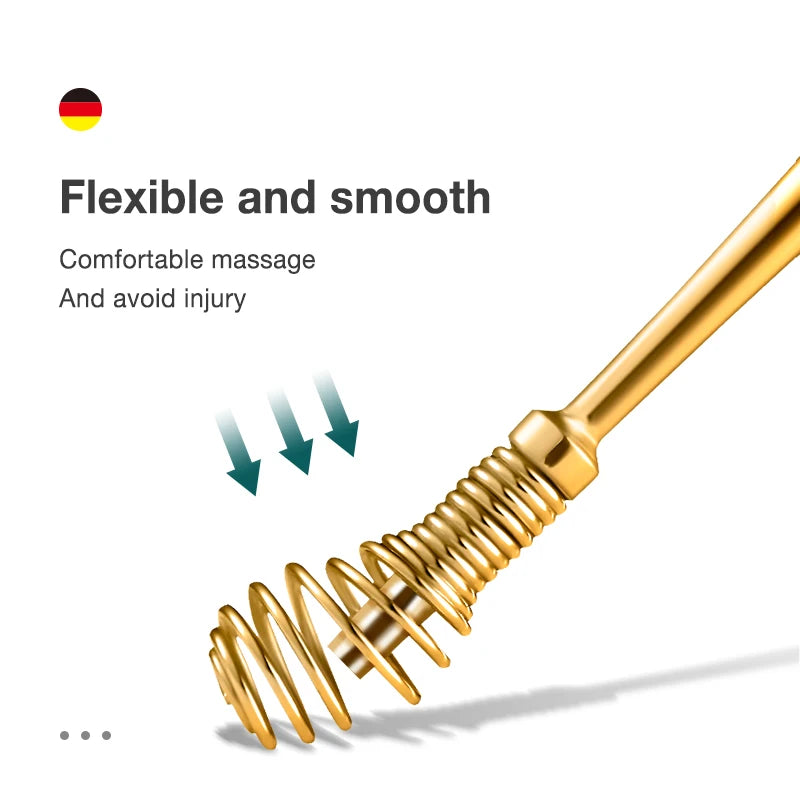 MR.GREEN Ear Wax Removal 360° Spiral Massage Ear Pick Ear Canal Cleaner Stainless Steel Flexible Design Ear Care Tools
