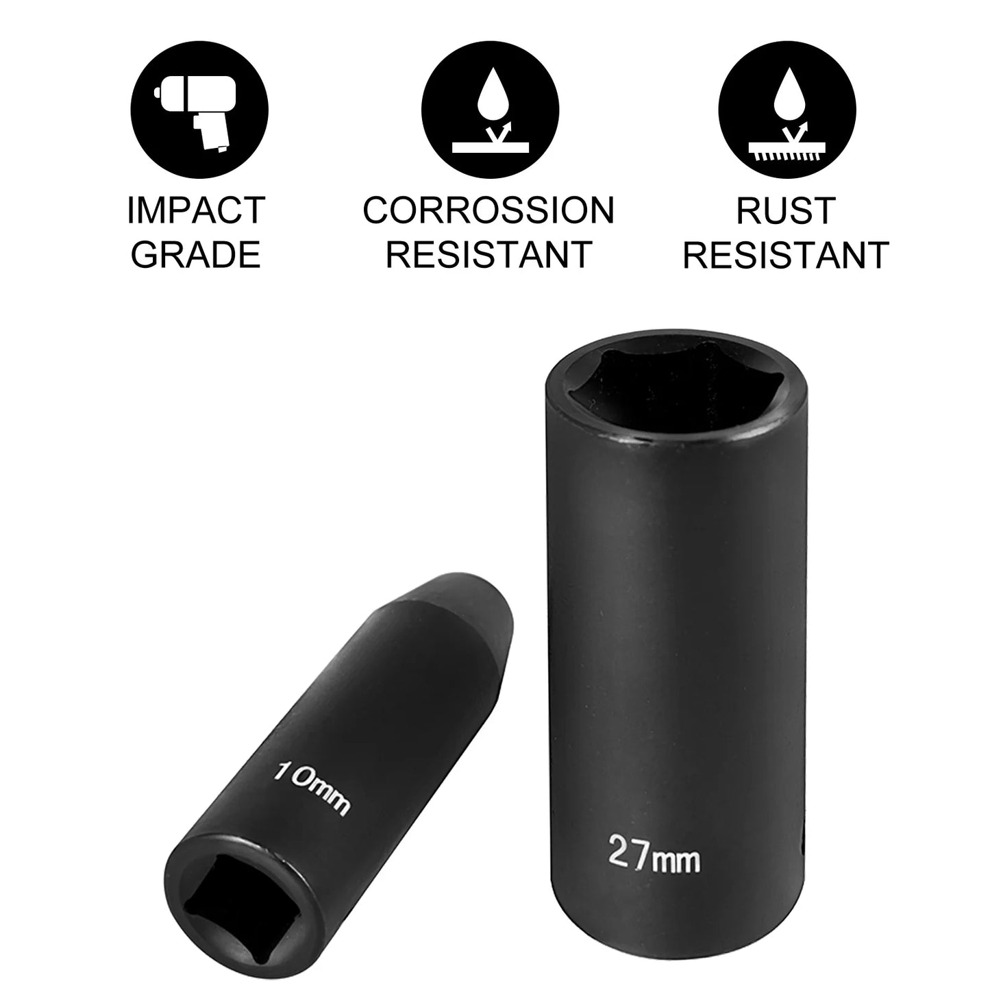 SucceBuy 14 19 26 PCS Impact Sockets Set 1/2Inch Standard Deep Drive 6-Point Socket With Carrying Case for Remove Wheel Lug Nuts