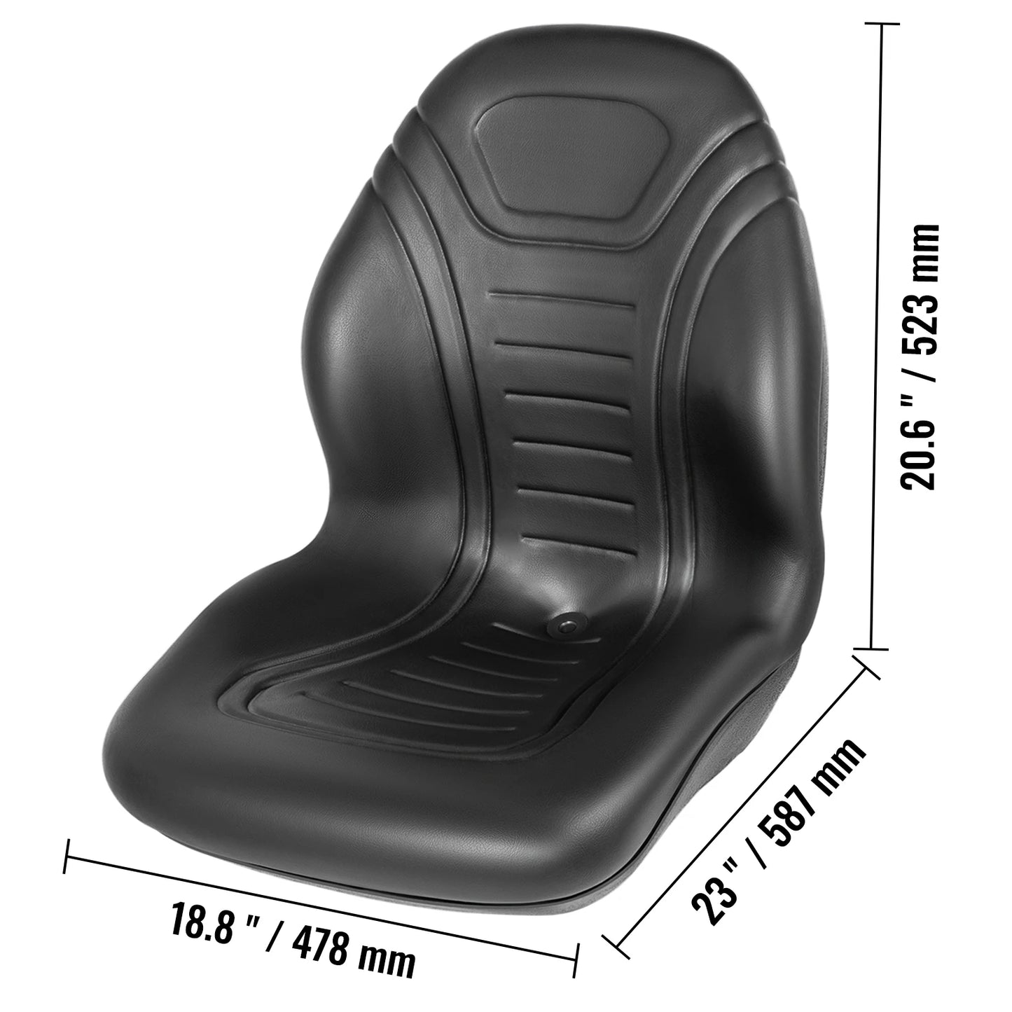 SucceBuy Forklift Seat Replacement Durable Vinyl Cover High Back Yamaha Tractor for Mower Excavator Wheel Loader Dozer Backhoe