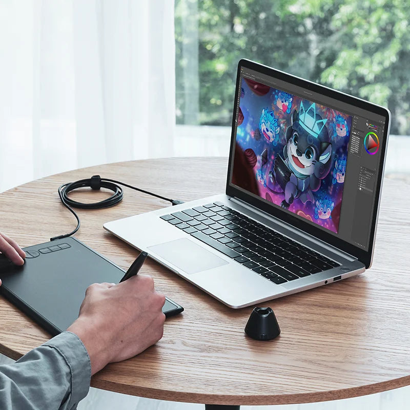 Huion H580X Graphics Tablet Digital Battery-Free Pen Drawing Tablets Signature Pad Linux MacOS PC Android Device Connectivity
